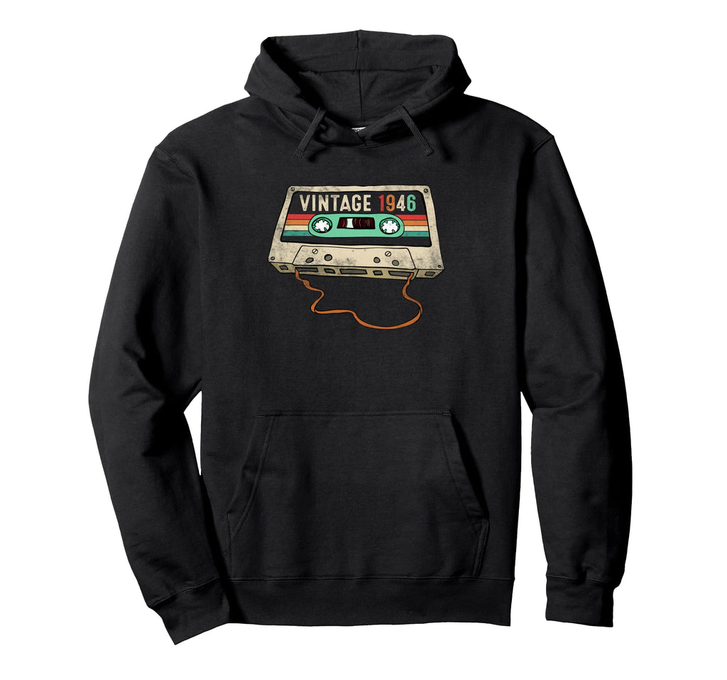 80 Years Old Gifts 1946 Cassette Tape Hoodie - Streetwear Style Unisex - T-Shirt, Sweatshirt, Hoodie