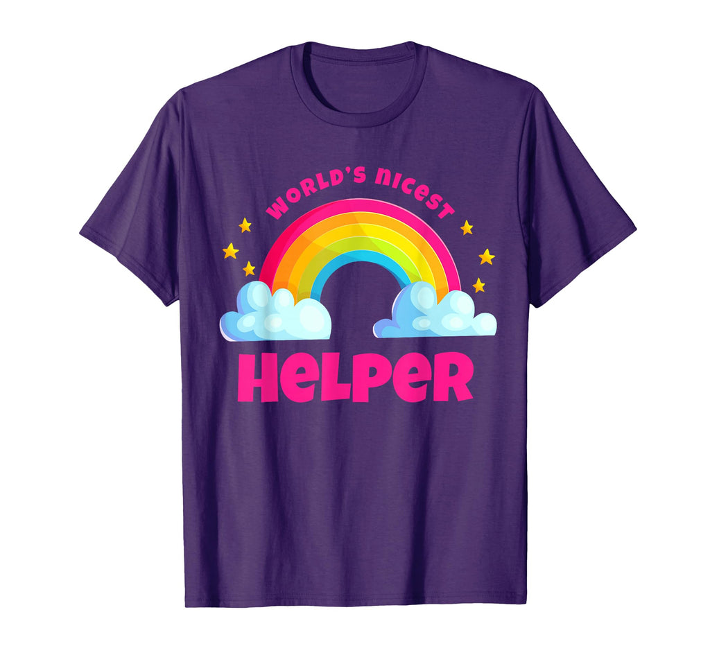 Worlds Nicest Helper Rainbow Funny T-Shirt - Minimalist Print for Adults - T-Shirt, Sweatshirt, Hoodie