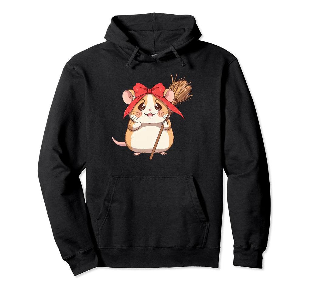 Hamster Witch Red Bow Tie Ribbon 90S Hoodie - Custom Art Print Men Women - T-Shirt, Sweatshirt, Hoodie
