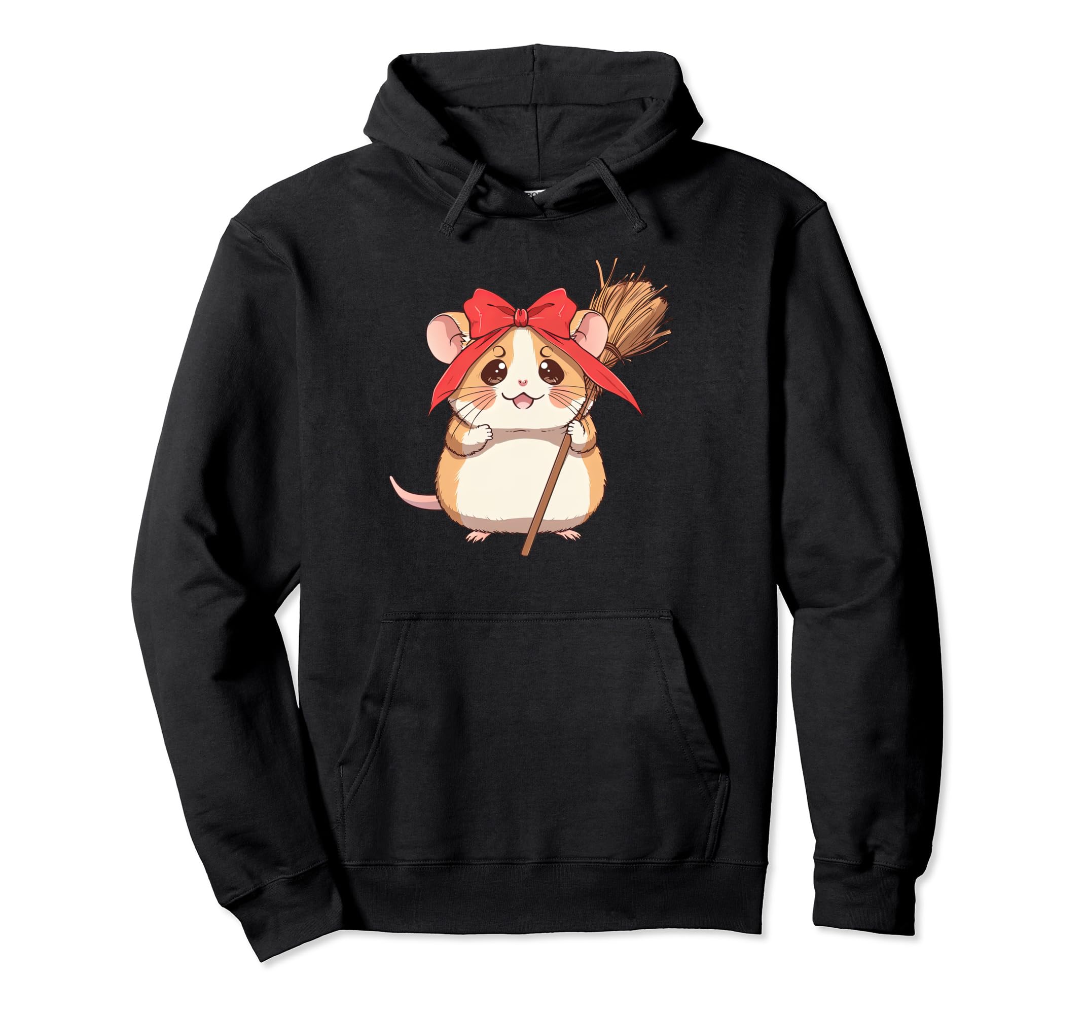 Hamster Witch Red Bow Tie Ribbon 90S Hoodie - Custom Art Print Men Women - T-Shirt, Sweatshirt, Hoodie