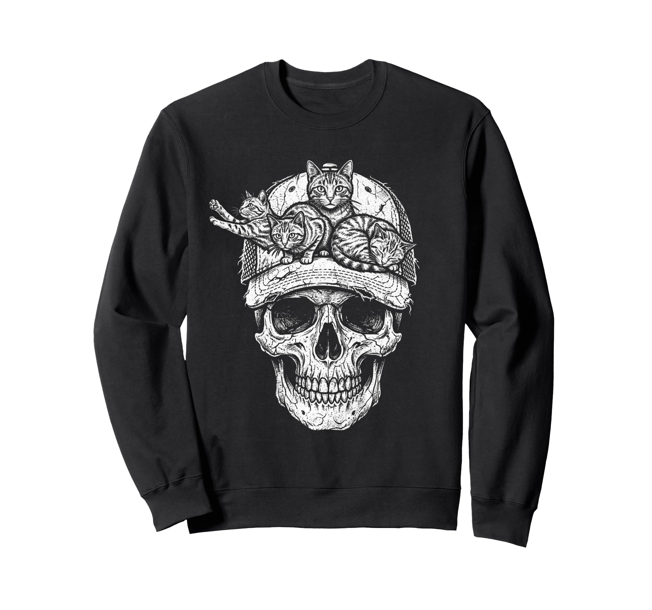 Skull Cat Skeleton Kitty Kitten Sweatshirt - Fun Novelty Design Unisex - T-Shirt, Sweatshirt, Hoodie