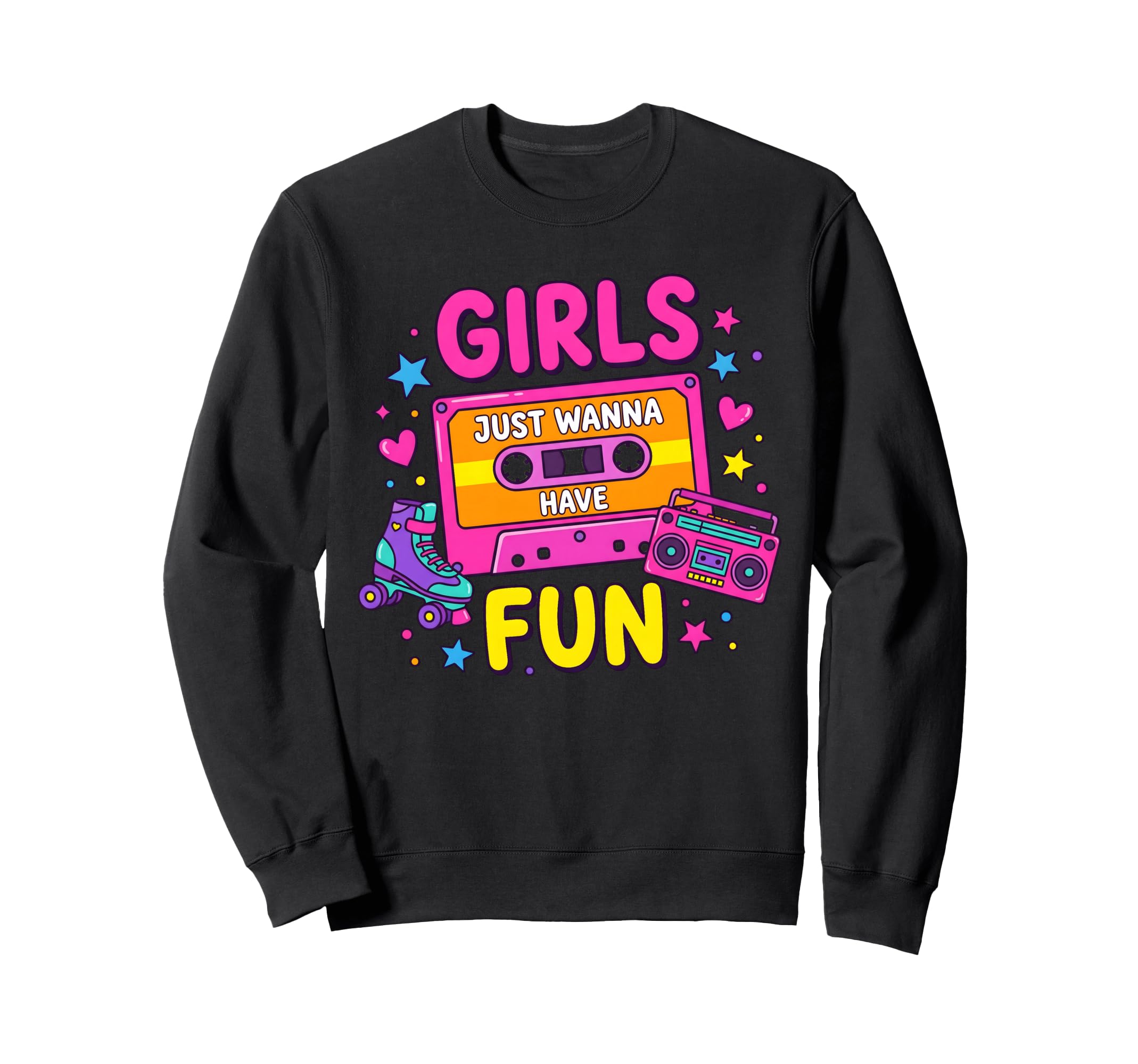 Cassette And Roller Skate Just Wanna Sweatshirt - Minimalist Print Unisex - T-Shirt, Sweatshirt, Hoodie