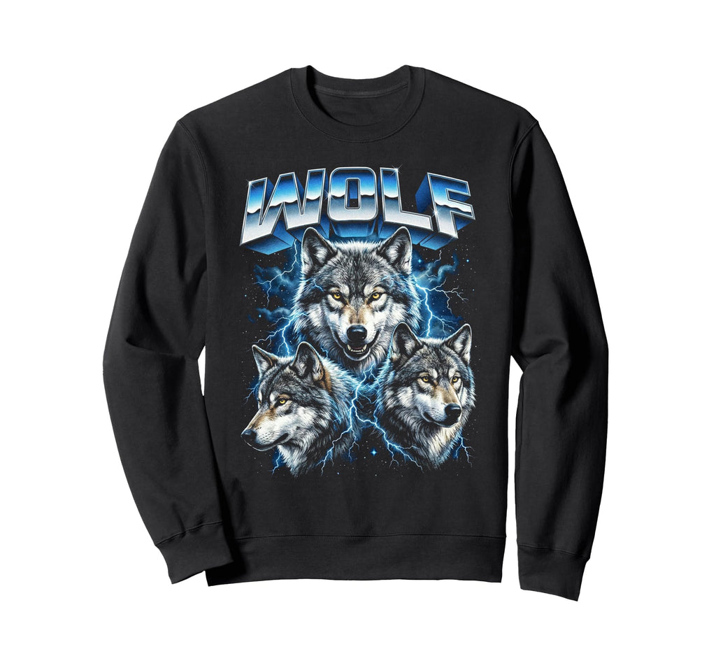 Wolf 80S Funny Wolf Wildlife 90S Sweatshirt - Custom Art Print Unisex - T-Shirt, Sweatshirt, Hoodie