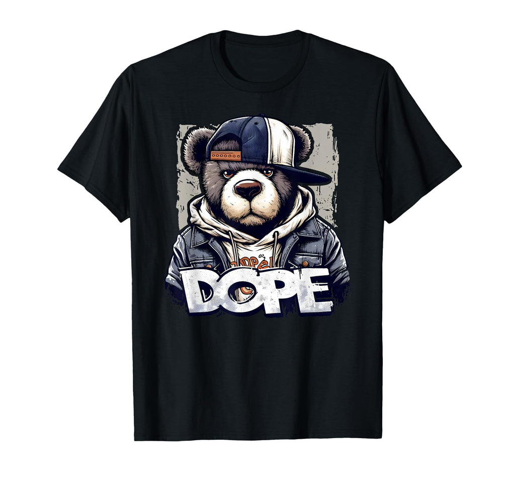 Dope Hip Hop Teddy Bear 90 Hip Hop Old T-Shirt - Custom Art Print Unisex - T-Shirt, Sweatshirt, Hoodie