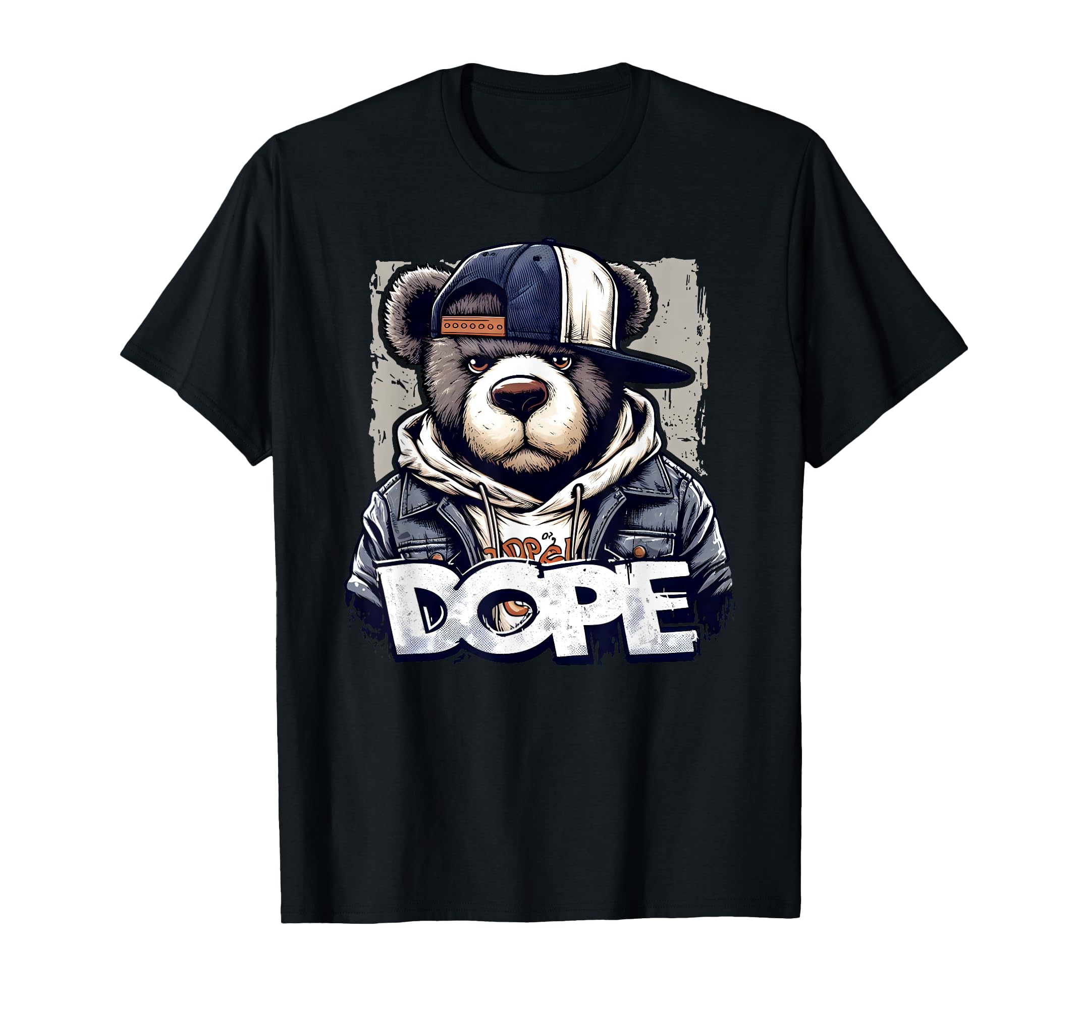 Dope Hip Hop Teddy Bear 90 Hip Hop Old T-Shirt - Custom Art Print Unisex - T-Shirt, Sweatshirt, Hoodie