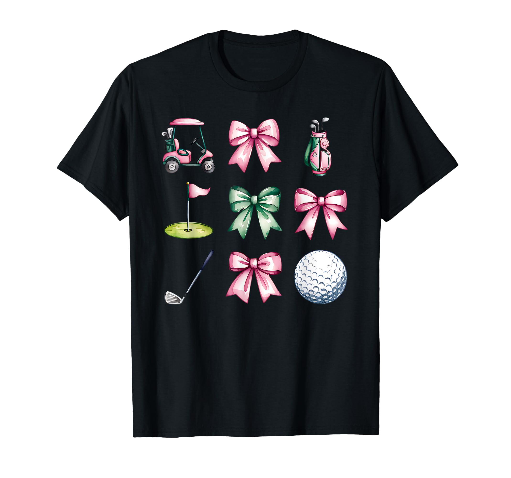 Golf Coquette Bow Golf Ball Mom Game Day T-Shirt - Novelty Apparel Unisex - T-Shirt, Sweatshirt, Hoodie