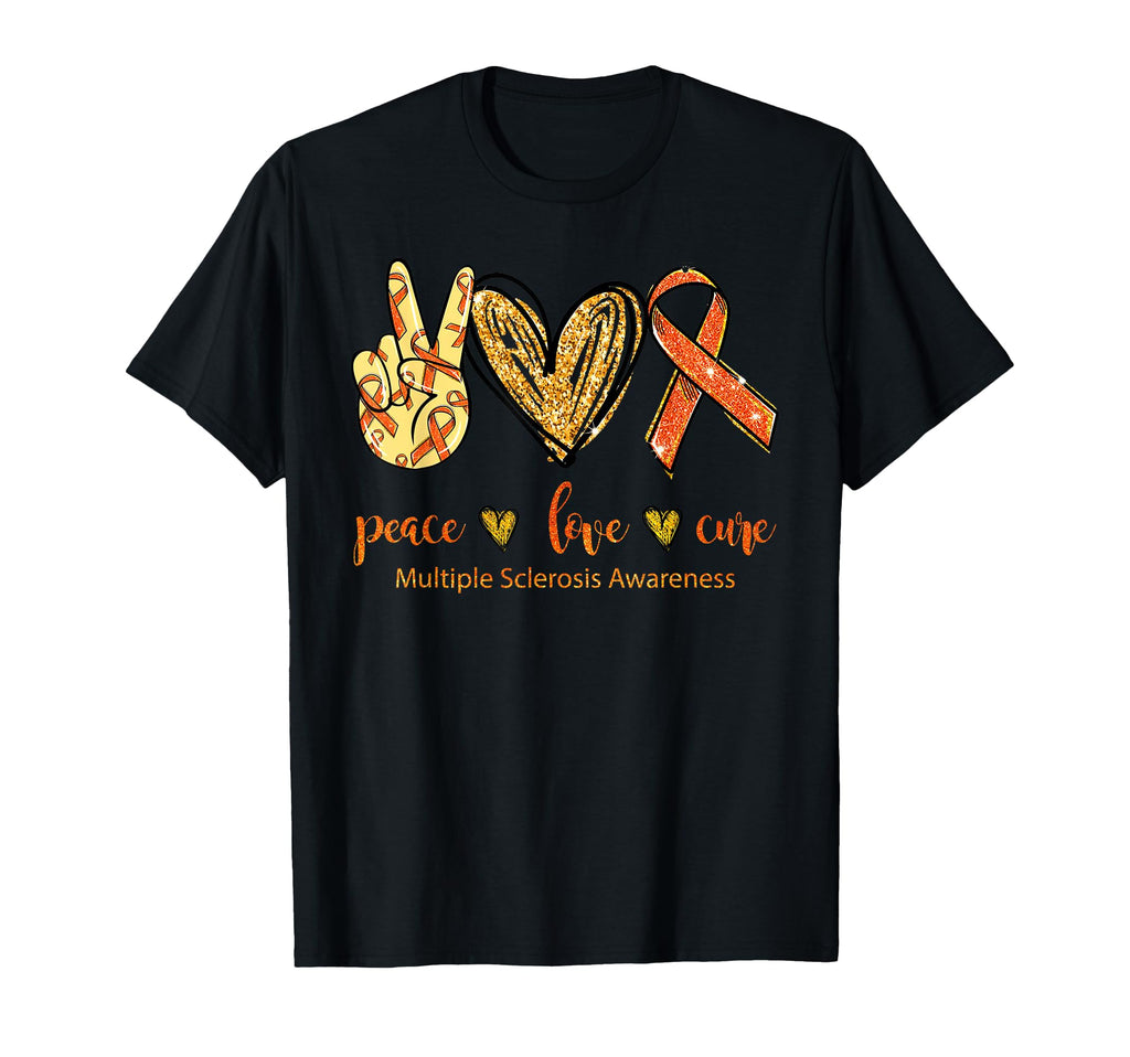Peace Love Cure Multiple Sclerosis T-Shirt - Custom Art Print for Adults - T-Shirt, Sweatshirt, Hoodie