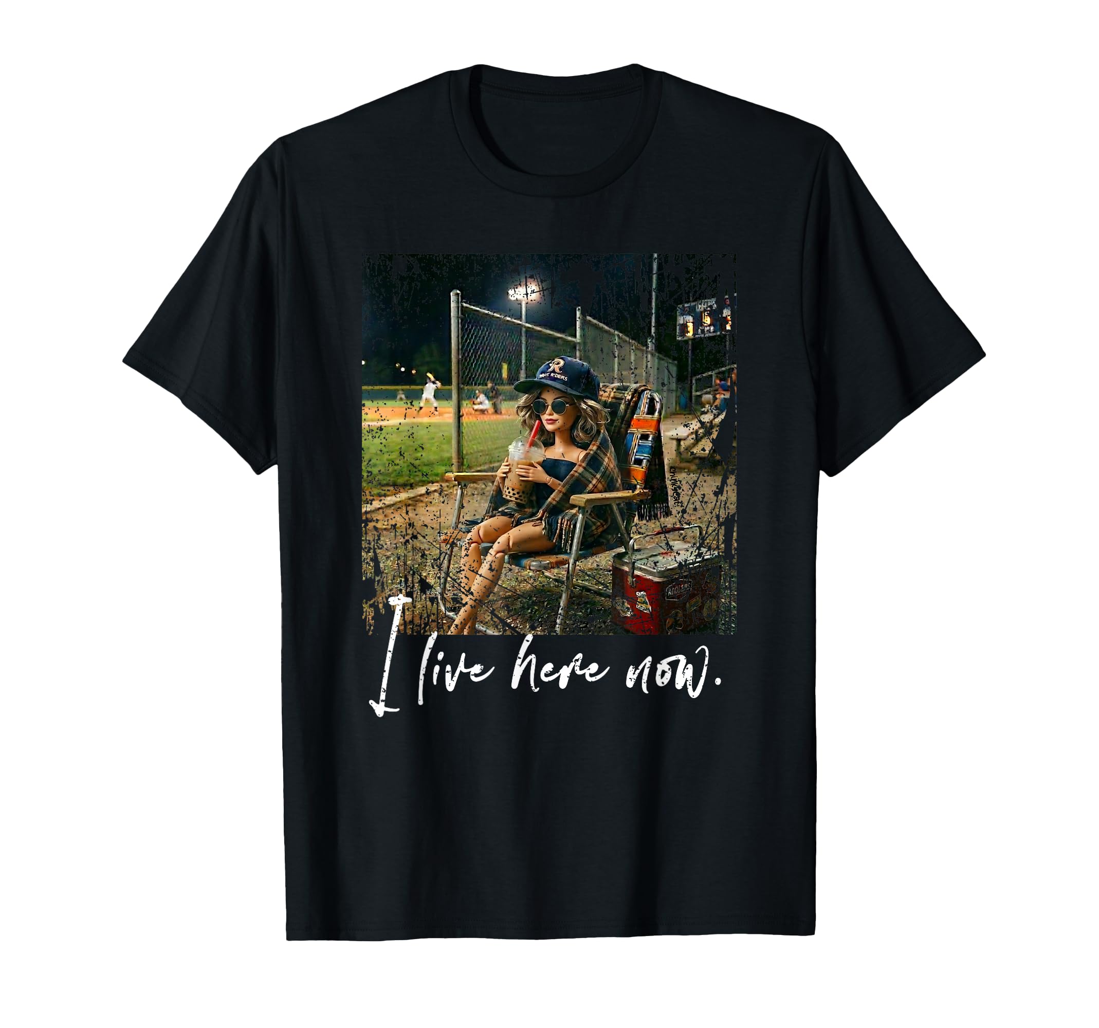 Distressed I Live Here Now Baseball T-Shirt - Casual Everyday Wear Unisex - T-Shirt, Sweatshirt, Hoodie