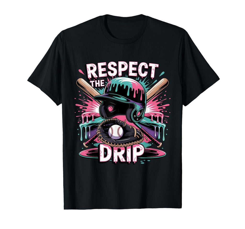 Respect Drip Baseball Ice Cream Drip T-Shirt - Minimalist Print Unisex - T-Shirt, Sweatshirt, Hoodie