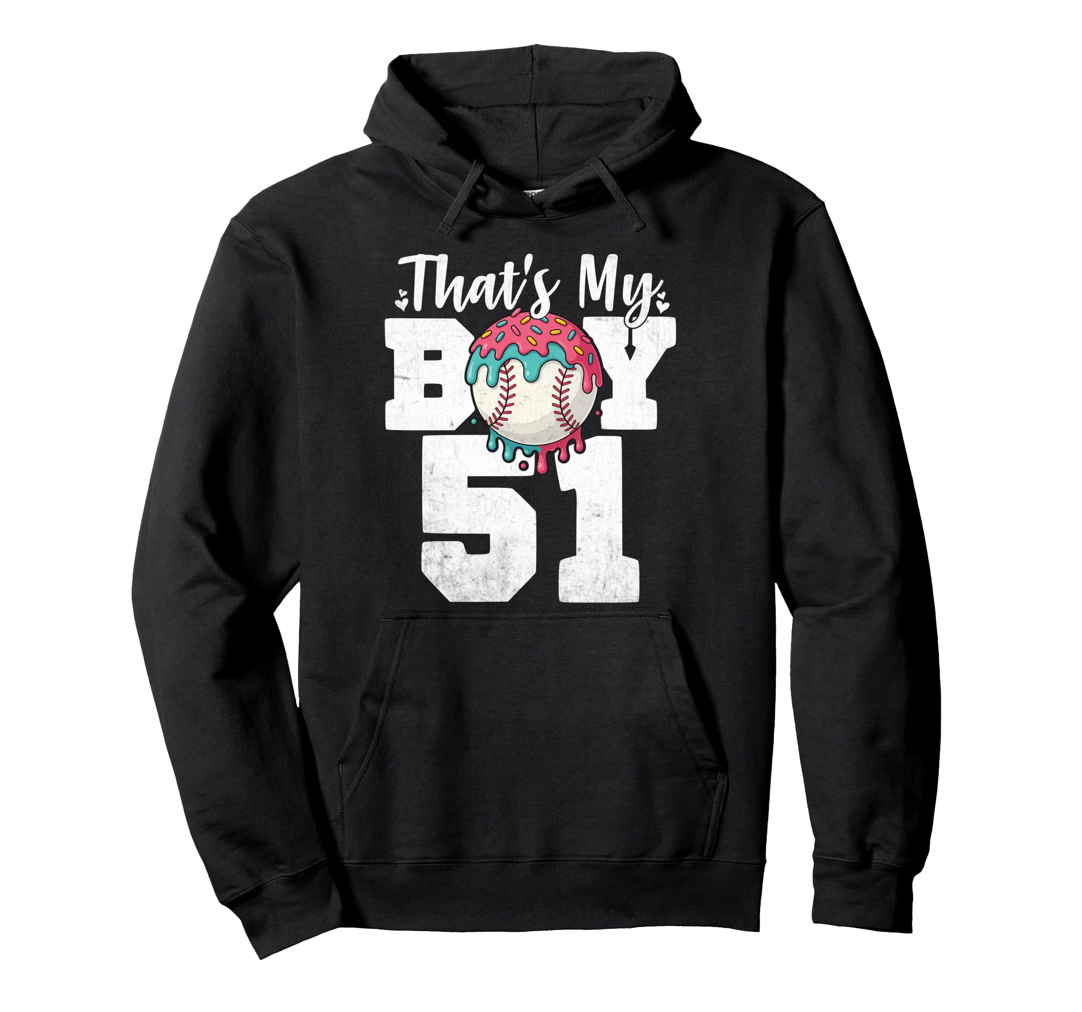 Thats My Baseball 51 Number Mom Dad 51 Hoodie - Streetwear Style for Adults - T-Shirt, Sweatshirt, Hoodie