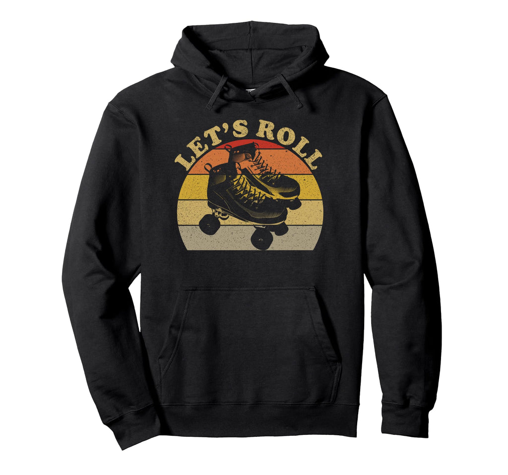 Lets Roll Roller Skates Faded 70S 80S Hoodie - Trendy Graphic for Adults - T-Shirt, Sweatshirt, Hoodie