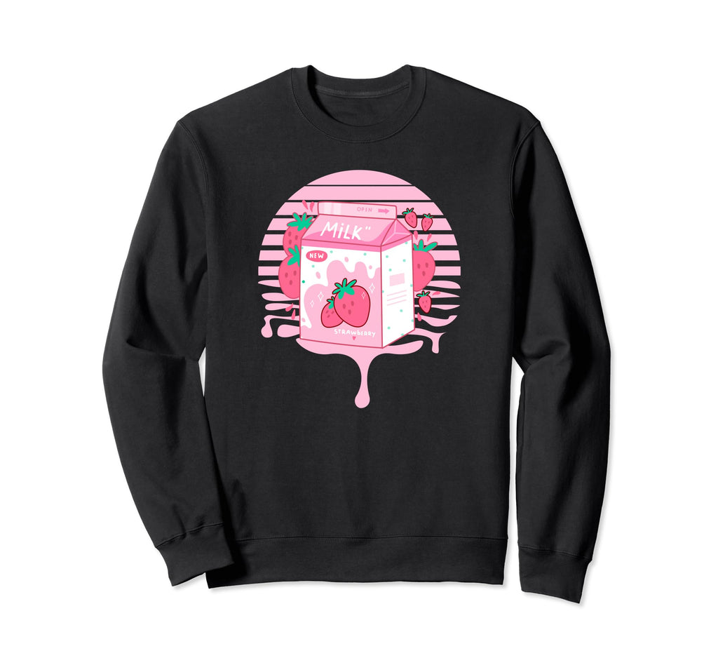 90S Japanese Pastel Strawberry Sweatshirt - Custom Art Print for Adults - T-Shirt, Sweatshirt, Hoodie