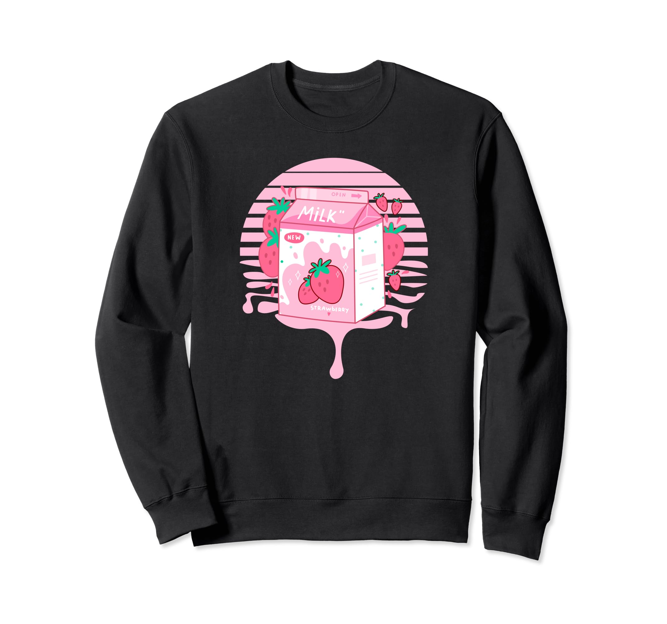 90S Japanese Pastel Strawberry Sweatshirt - Custom Art Print for Adults - T-Shirt, Sweatshirt, Hoodie
