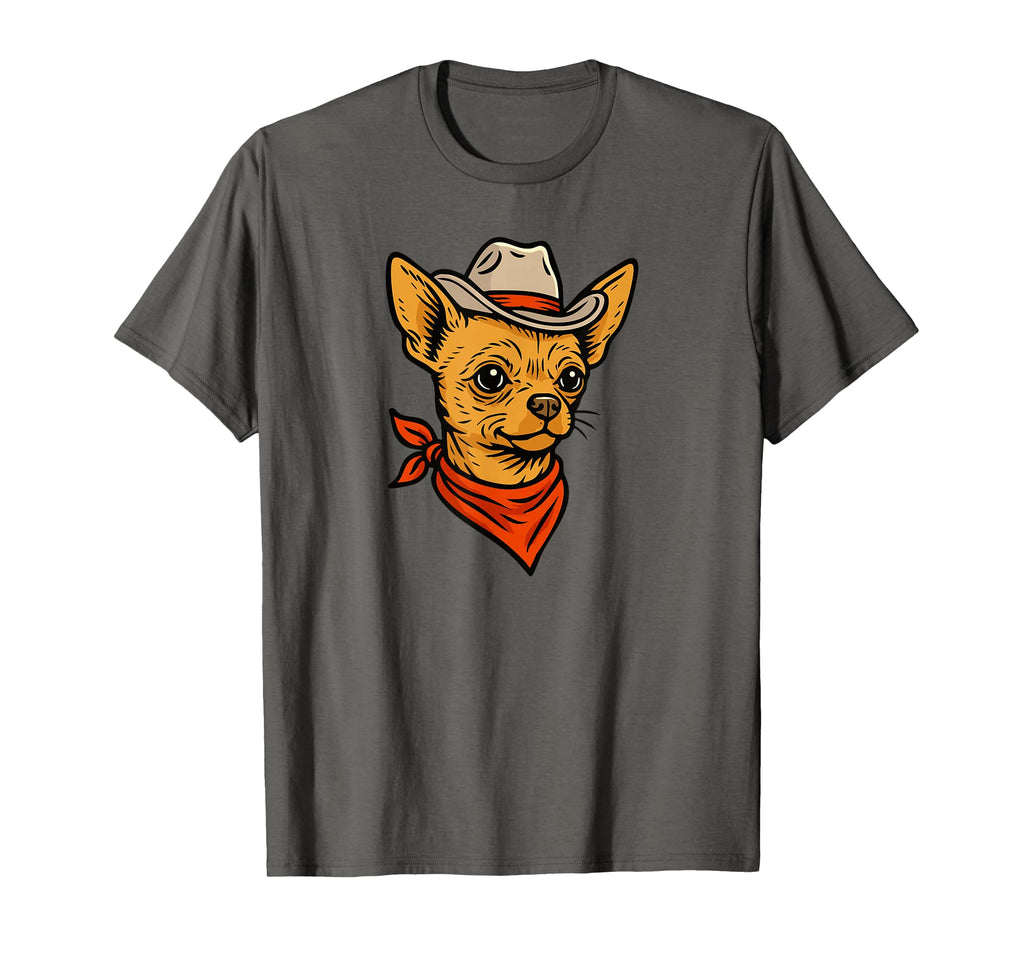 Funny Cowboy Chihuahua Drawing Dog T-Shirt - Fun Novelty Design Unisex - T-Shirt, Sweatshirt, Hoodie