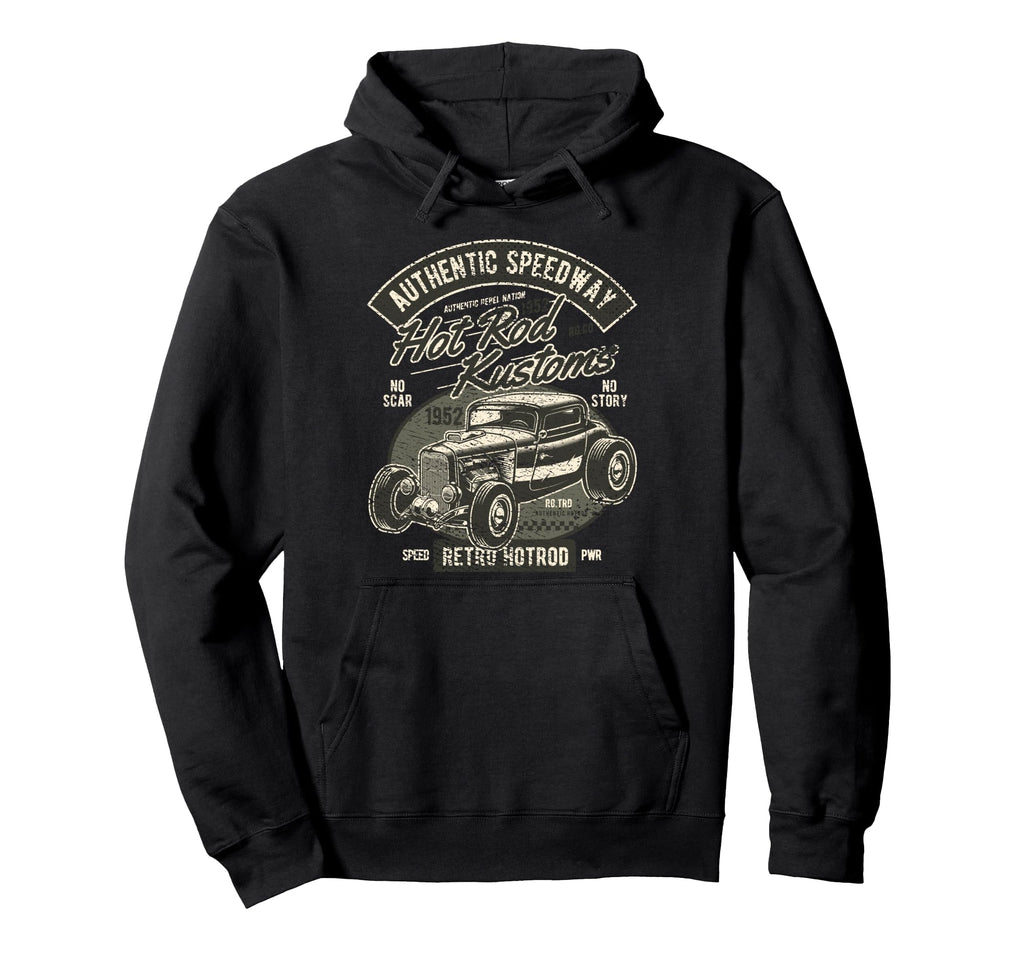 Hot Rod Present Distressed Car Hoodie - Custom Art Print for Adults - T-Shirt, Sweatshirt, Hoodie