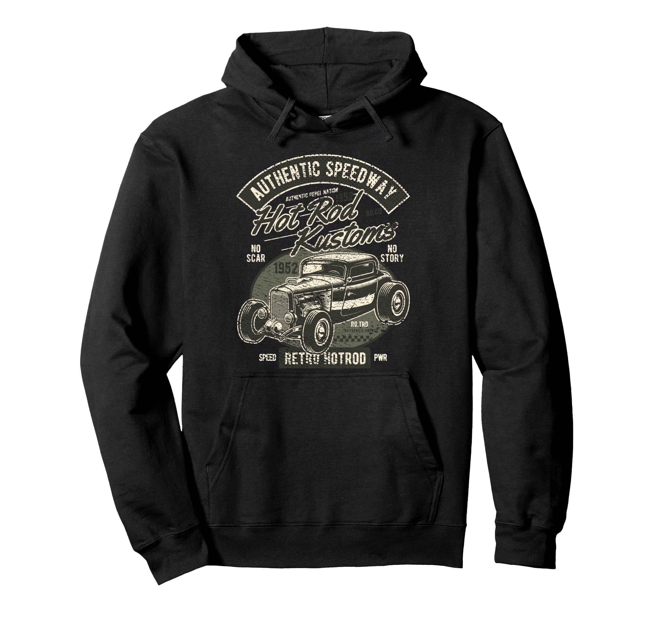 Hot Rod Present Distressed Car Hoodie - Custom Art Print for Adults - T-Shirt, Sweatshirt, Hoodie