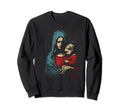 Mary Jesus Distressed 90S Goth Grunge Sweatshirt - Graphic Print Unisex - T-Shirt, Sweatshirt, Hoodie