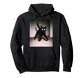 Funny Scared Startled Cat Jumping Hoodie - Custom Art Print for Adults - T-Shirt, Sweatshirt, Hoodie