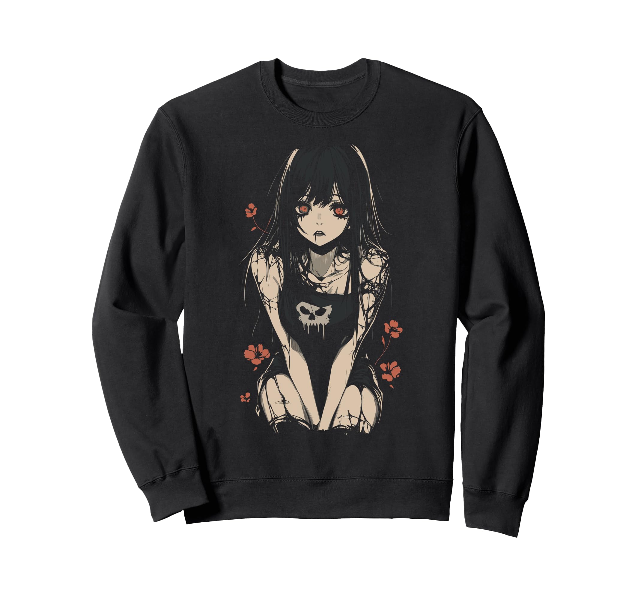 Anime Horror Aesthetic Soft Grunge Sweatshirt - Aesthetic Graphic Unisex - T-Shirt, Sweatshirt, Hoodie