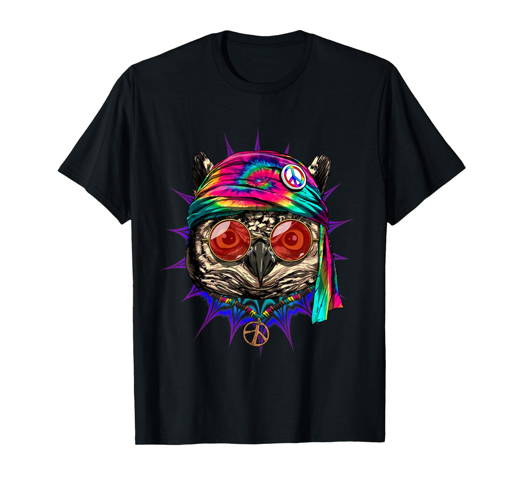 Tie Dye Hippie Owl Hippiness Peace T-Shirt - Streetwear Style Men Women - T-Shirt, Sweatshirt, Hoodie