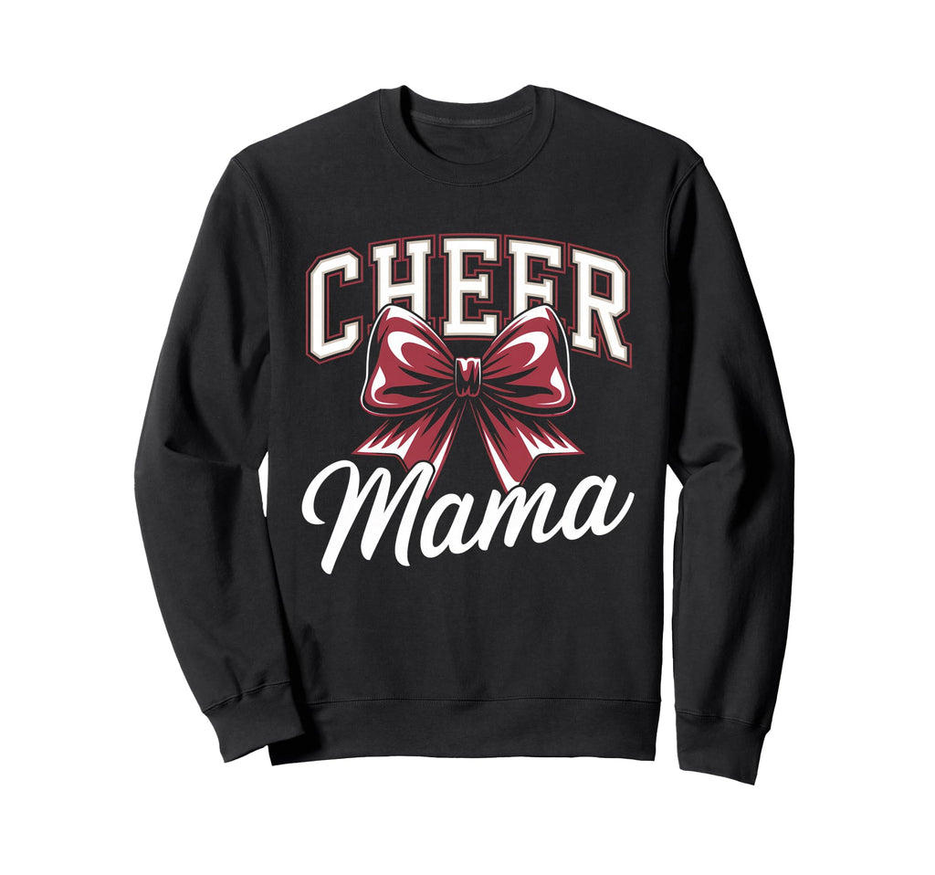 Cheer Mom Mother Bow Cheerleader Sweatshirt - Minimalist Print for Adults - T-Shirt, Sweatshirt, Hoodie