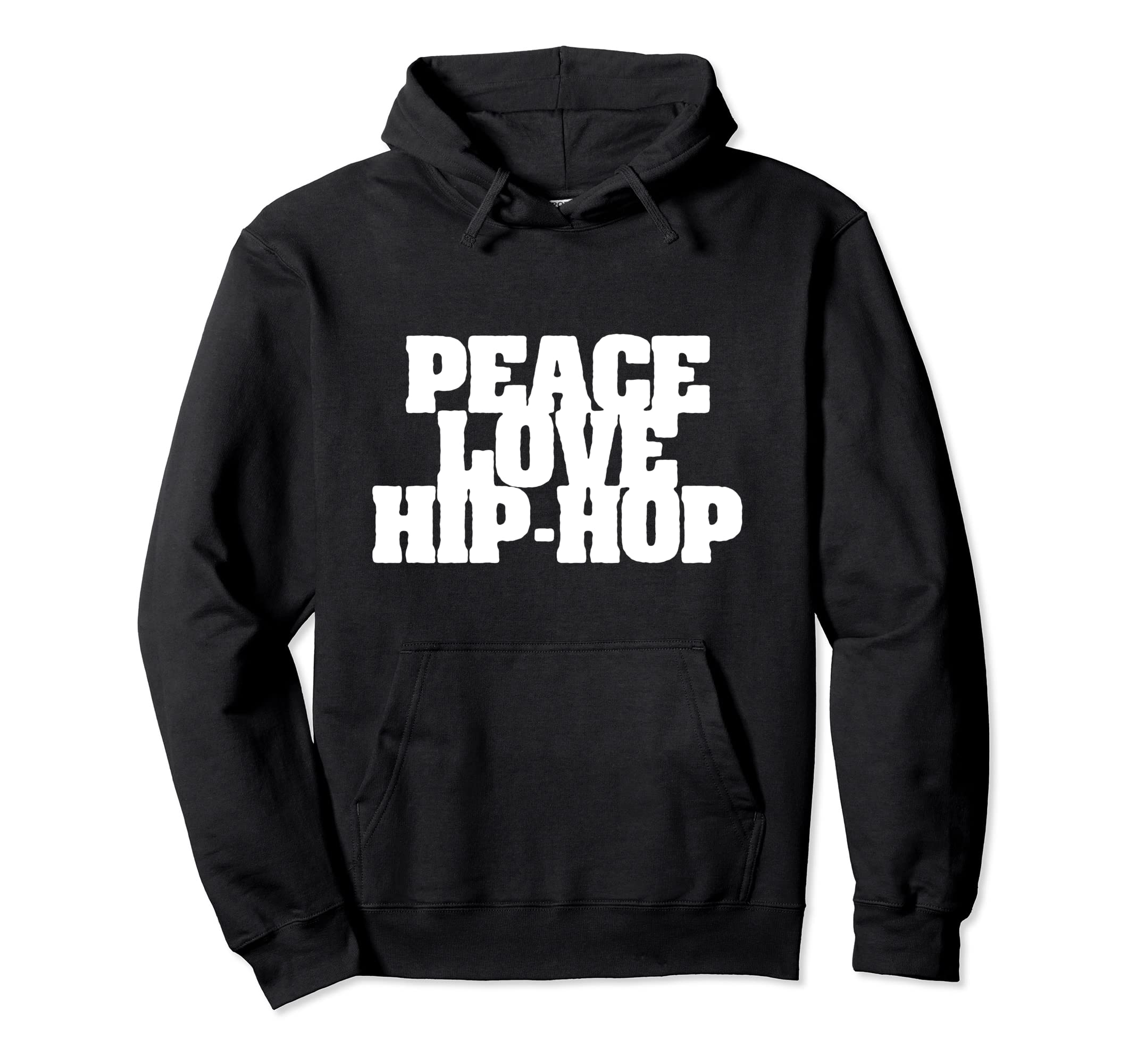 Peace Love Hip Hop Old School Rap Type Hoodie - Minimalist Print Men Women - T-Shirt, Sweatshirt, Hoodie
