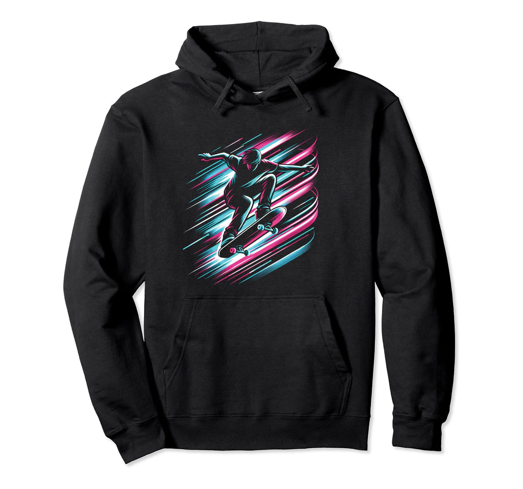 Skater Skateboard Vaporwave Vivid 80S 90S Hoodie - Custom Art Print Unisex - T-Shirt, Sweatshirt, Hoodie