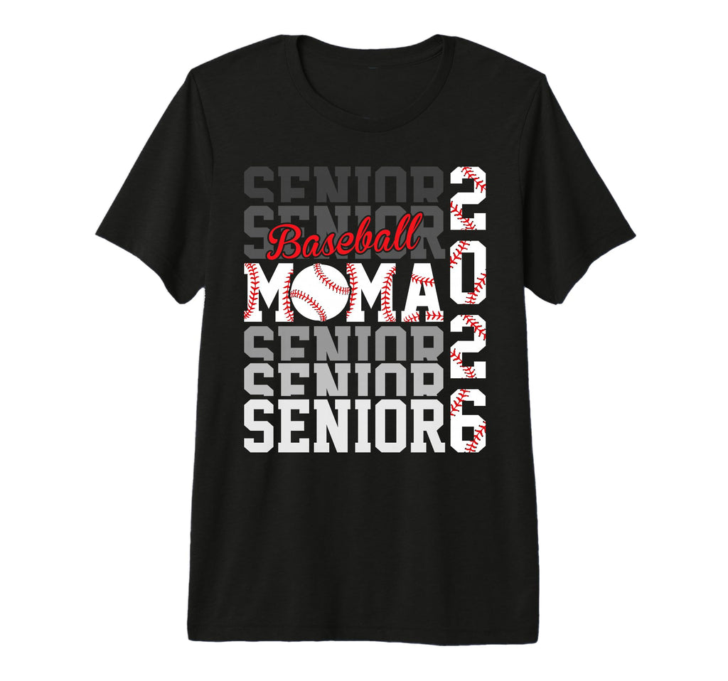 2026 Baseball Senior Mama Graduation T-Shirt - Graphic Print Men Women - T-Shirt, Sweatshirt, Hoodie