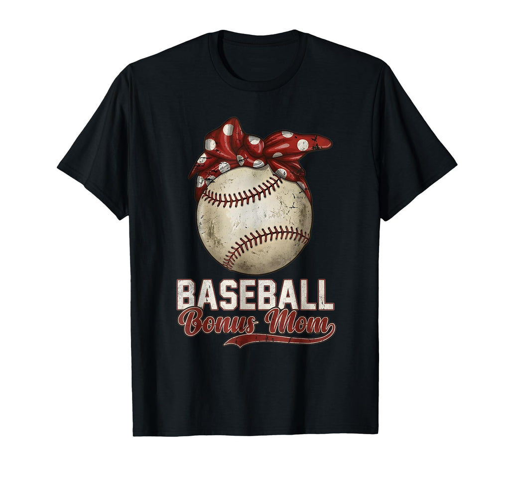 Baseball Bonus Mom Stepmother Bow Game T-Shirt - Unique Graphic Men Women - T-Shirt, Sweatshirt, Hoodie