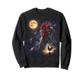 Chicken Art Celestial Moon Galaxy Sweatshirt - Casual Everyday Wear Unisex - T-Shirt, Sweatshirt, Hoodie