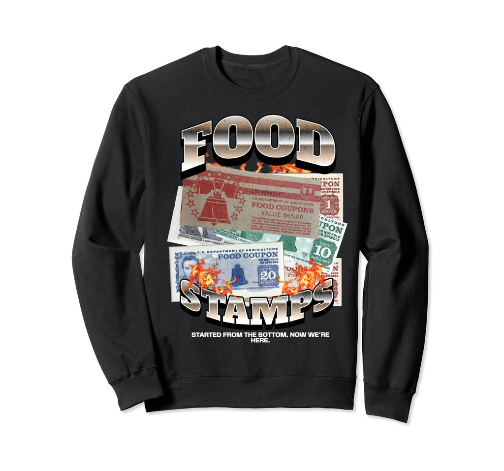 Funny 90S Hiphop Foodstamps Food Sweatshirt - Aesthetic Graphic Unisex - T-Shirt, Sweatshirt, Hoodie