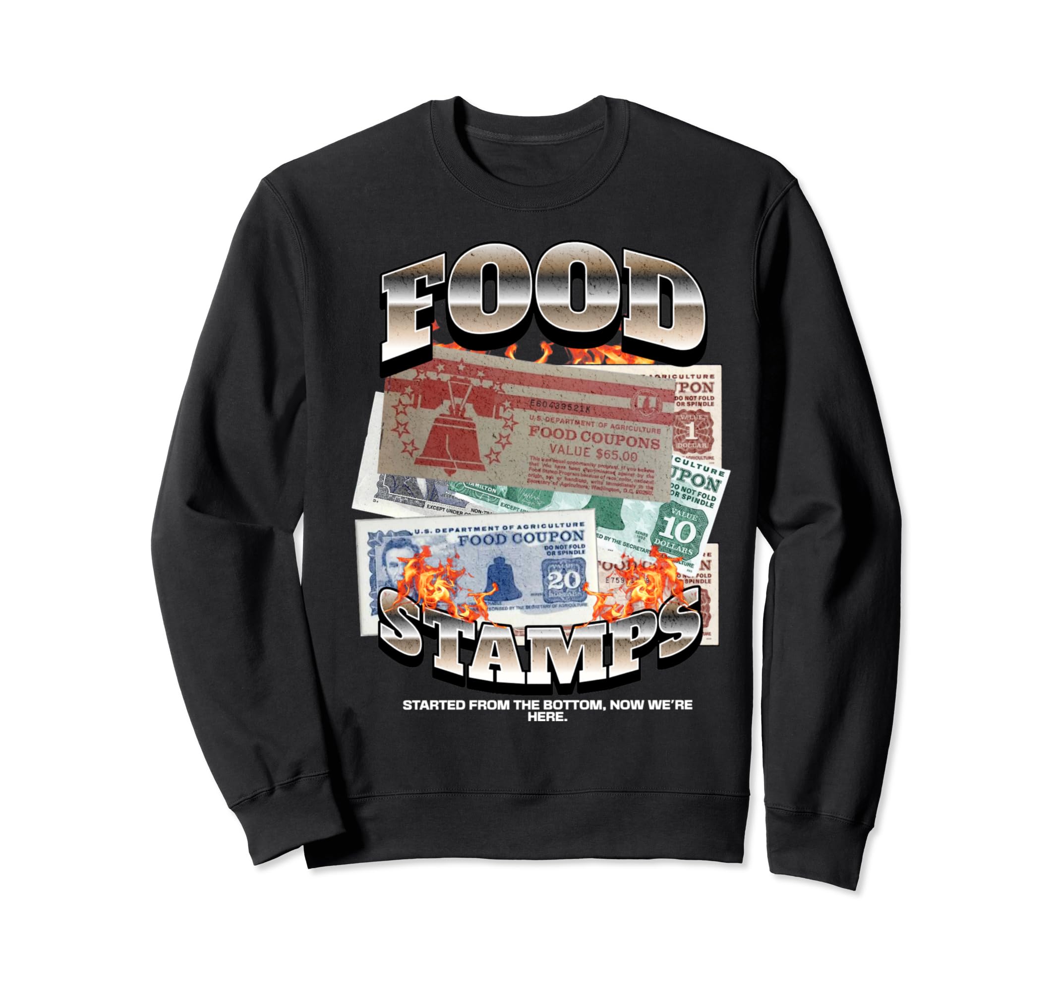 Funny 90S Hiphop Foodstamps Food Sweatshirt - Aesthetic Graphic Unisex - T-Shirt, Sweatshirt, Hoodie