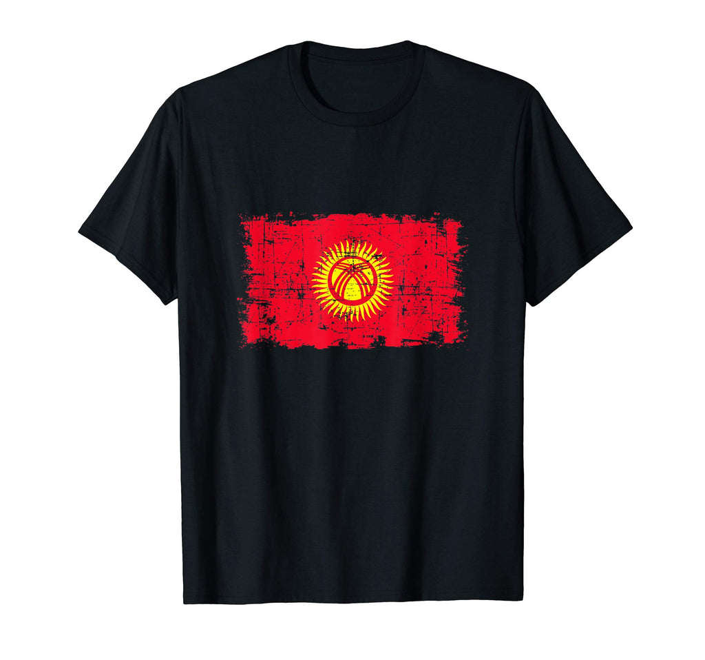Kyrgyzstan Flag Pride Gift Distressed T-Shirt - Graphic Print for Adults - T-Shirt, Sweatshirt, Hoodie