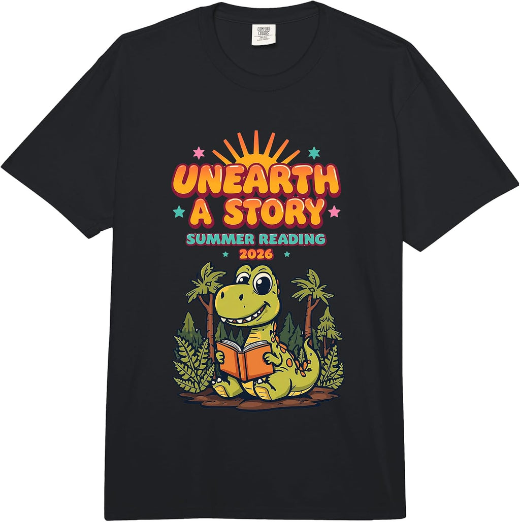 Unearth a Story Summer Reading 2026 Merch Gifts - Adult & Kids T-Shirts, Sweatshirts & Hoodies apparel design preview 1