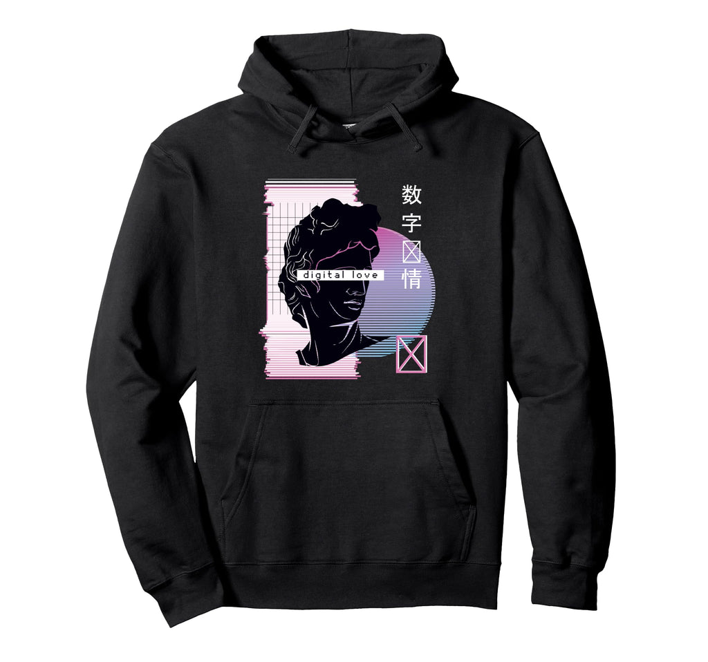 Digital Love Greek Statue Japanese Hoodie - Casual Everyday Wear Unisex - T-Shirt, Sweatshirt, Hoodie