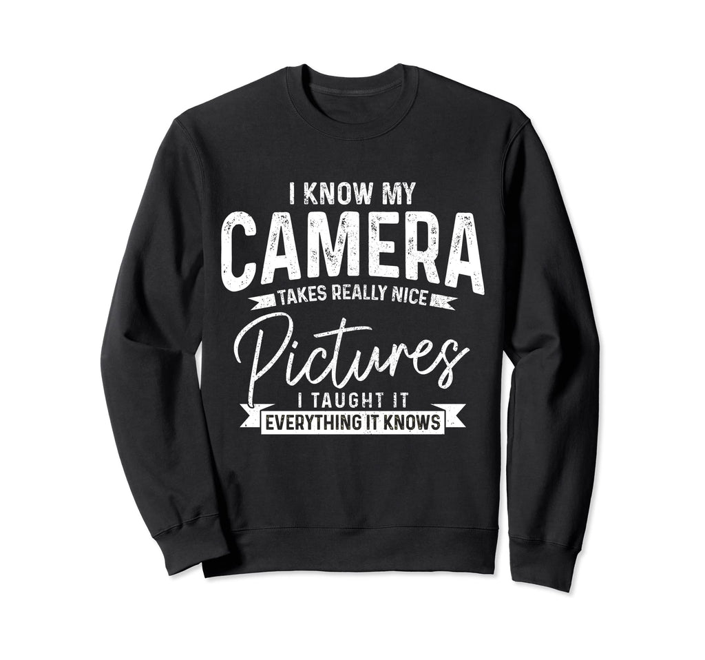 Funny Photographer Camera Sweatshirt - Casual Everyday Wear for Adults - T-Shirt, Sweatshirt, Hoodie