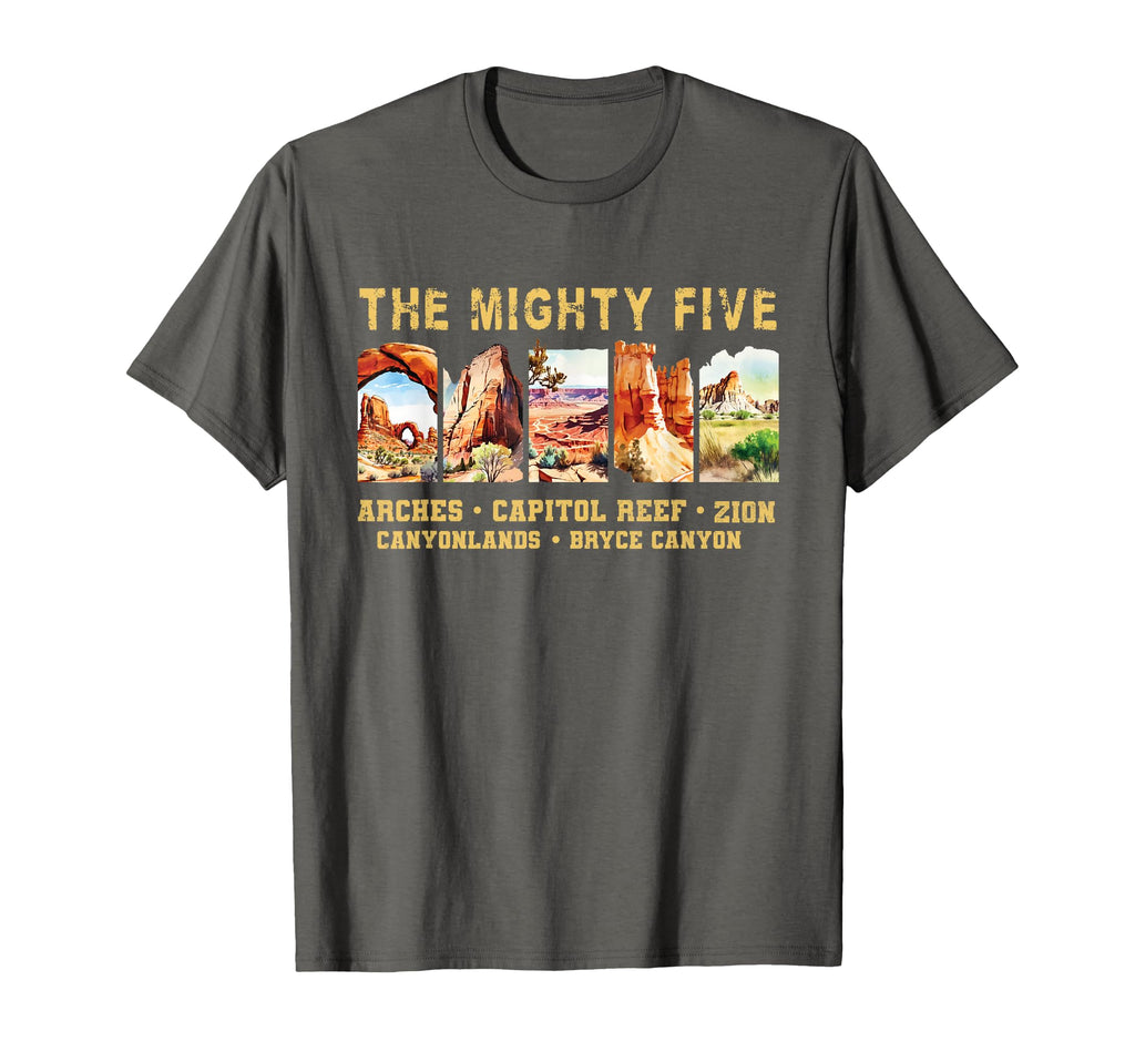 Moab Souvenir Big 5 Utah Mighty Five T-Shirt - Casual Everyday Wear Unisex - T-Shirt, Sweatshirt, Hoodie