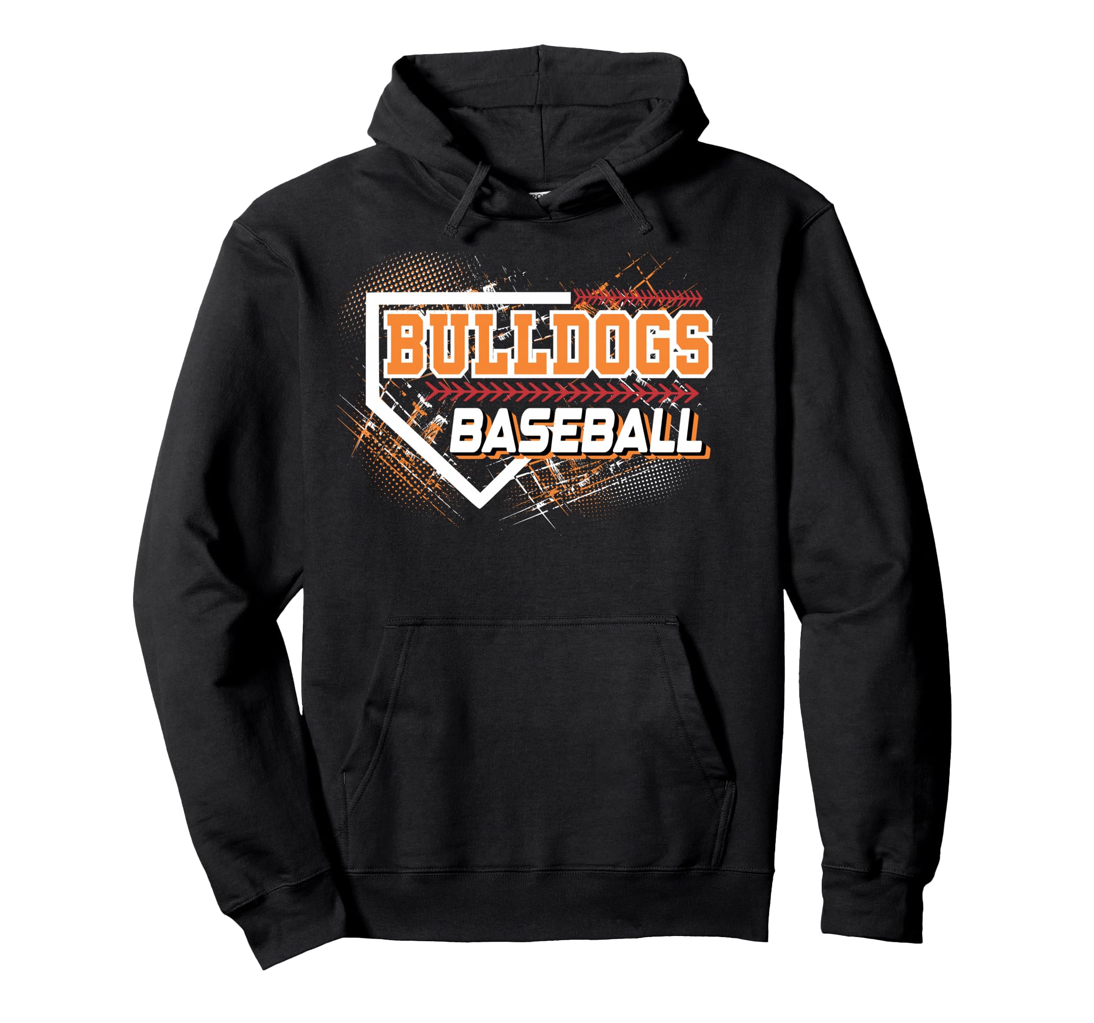 Orange Bulldogs Baseball Mom School Hoodie - Custom Art Print for Adults - T-Shirt, Sweatshirt, Hoodie