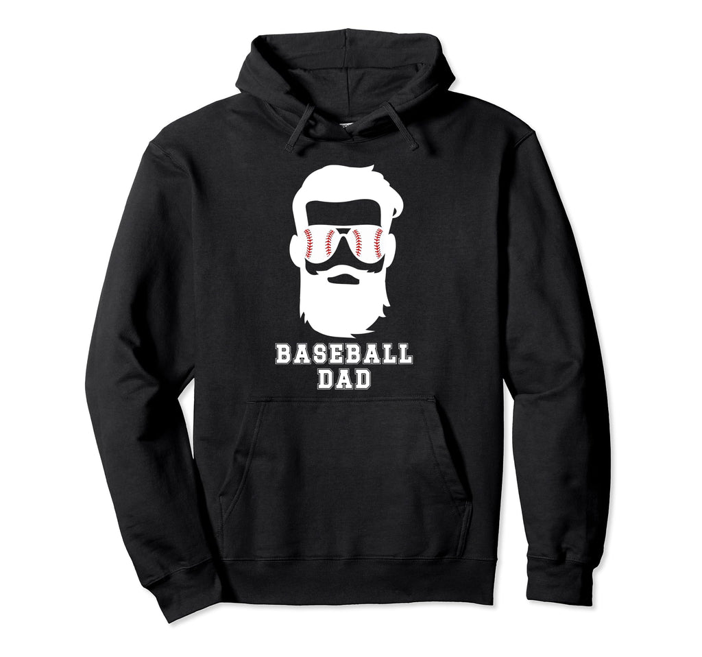 Baseball Dad Beard Dad Baseball Player Hoodie - Novelty Apparel for Adults - T-Shirt, Sweatshirt, Hoodie
