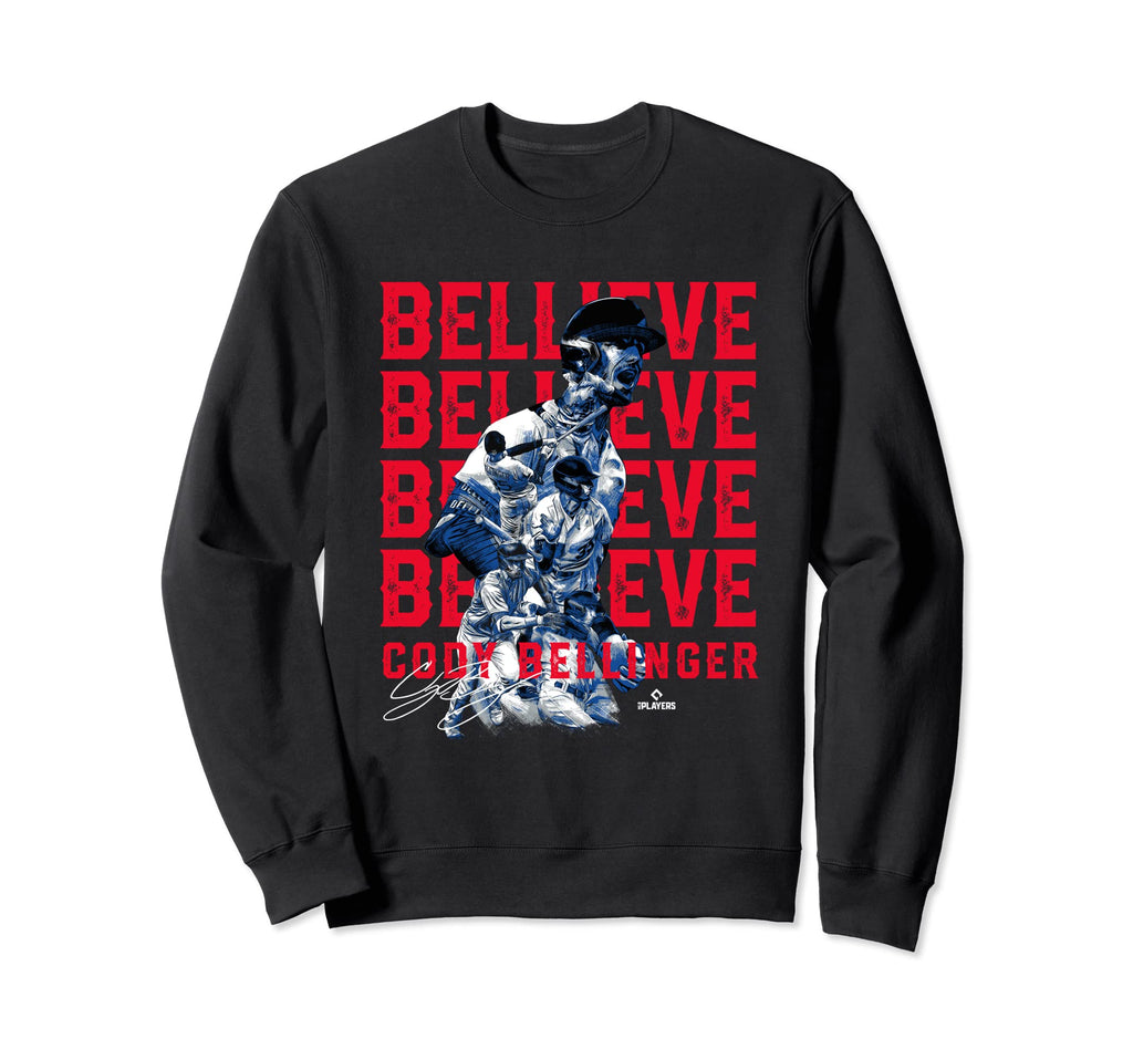 Bellieve Cody Bellinger Sayings Mlbpa Sweatshirt - Minimalist Print Unisex - T-Shirt, Sweatshirt, Hoodie