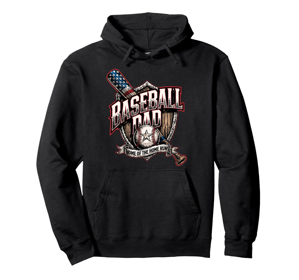 American Baseball Dad Baseball Dad Hoodie - Unique Graphic Unisex - T-Shirt, Sweatshirt, Hoodie
