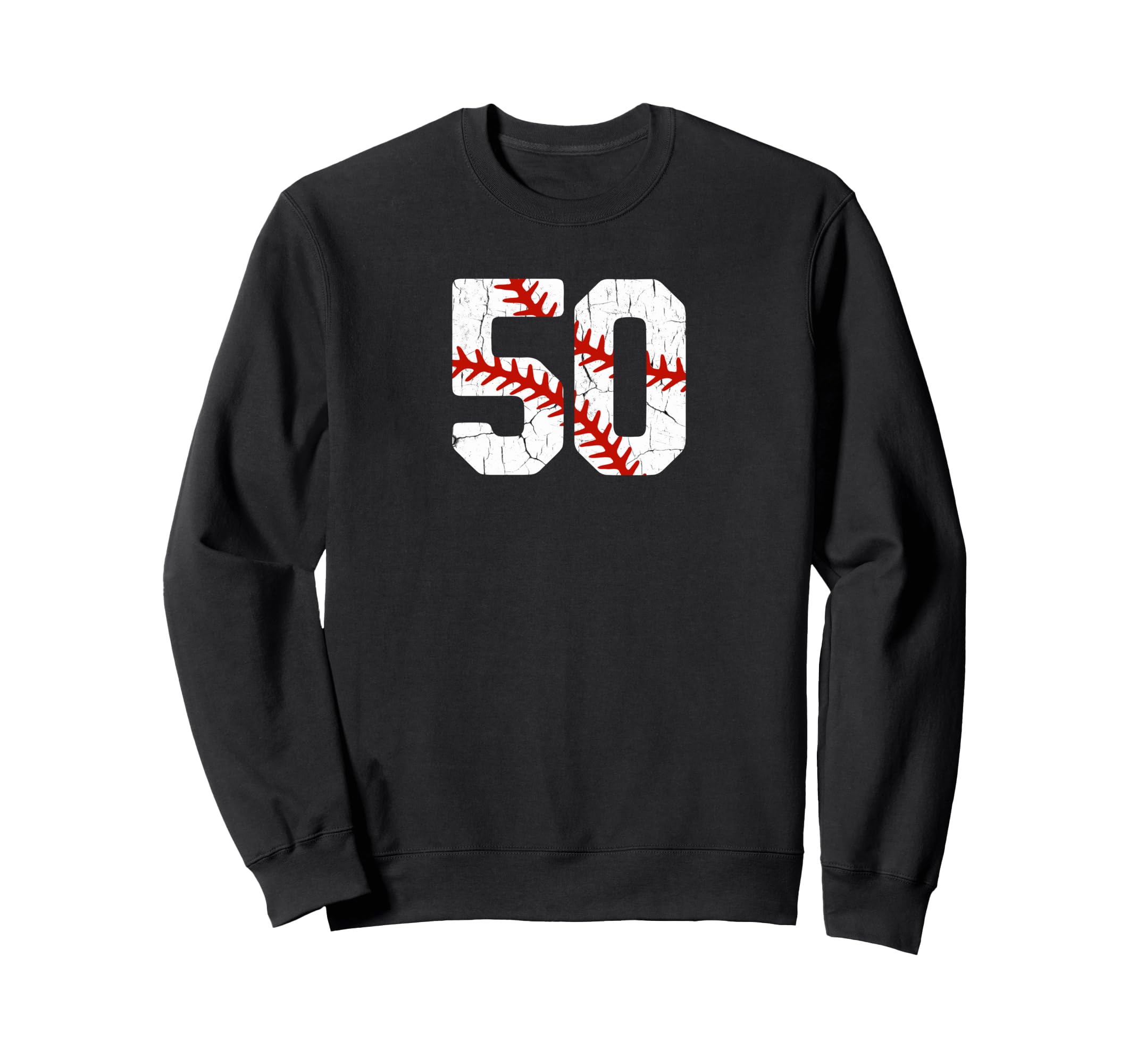 Baseball Player Jersey Number 50 Sweatshirt - Novelty Apparel for Adults - T-Shirt, Sweatshirt, Hoodie