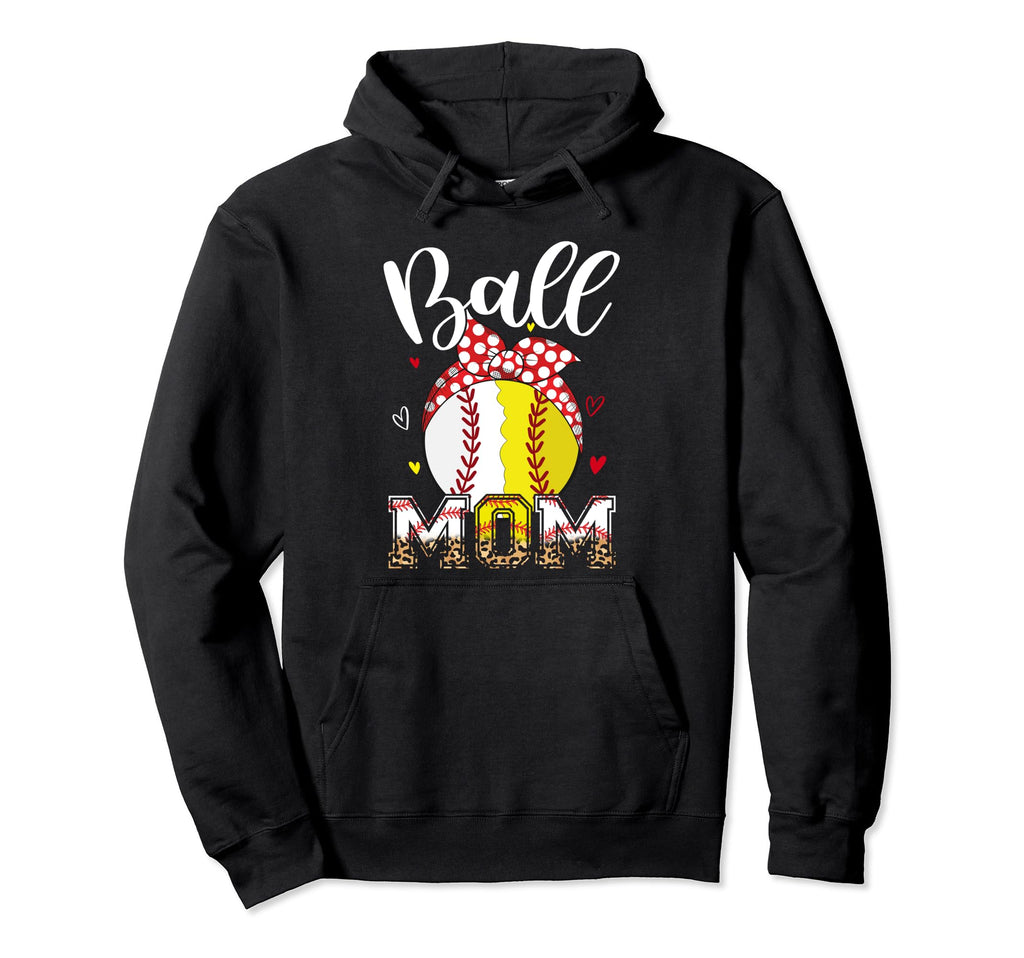 Ball Mom Softball Baseball Headband Hoodie - Minimalist Print for Adults - T-Shirt, Sweatshirt, Hoodie