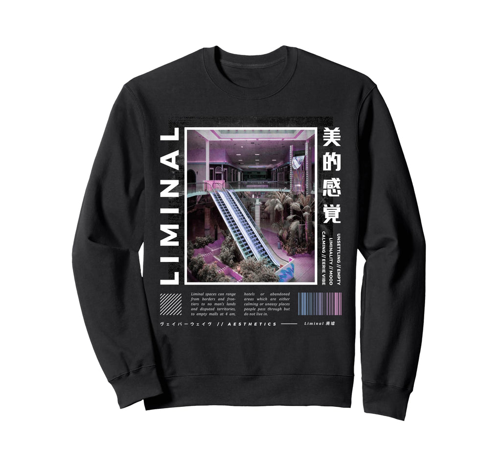 Liminal Spaces Vaporwave Aesthetic Sweatshirt - Custom Art Print Unisex - T-Shirt, Sweatshirt, Hoodie