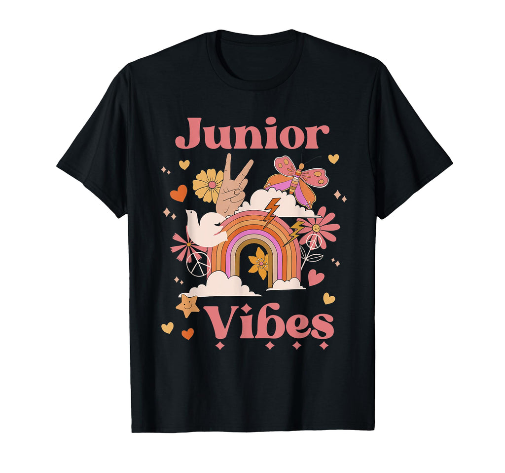 Junior Vibes School Groovy Boho Rainbow T-Shirt - Graphic Print Unisex - T-Shirt, Sweatshirt, Hoodie