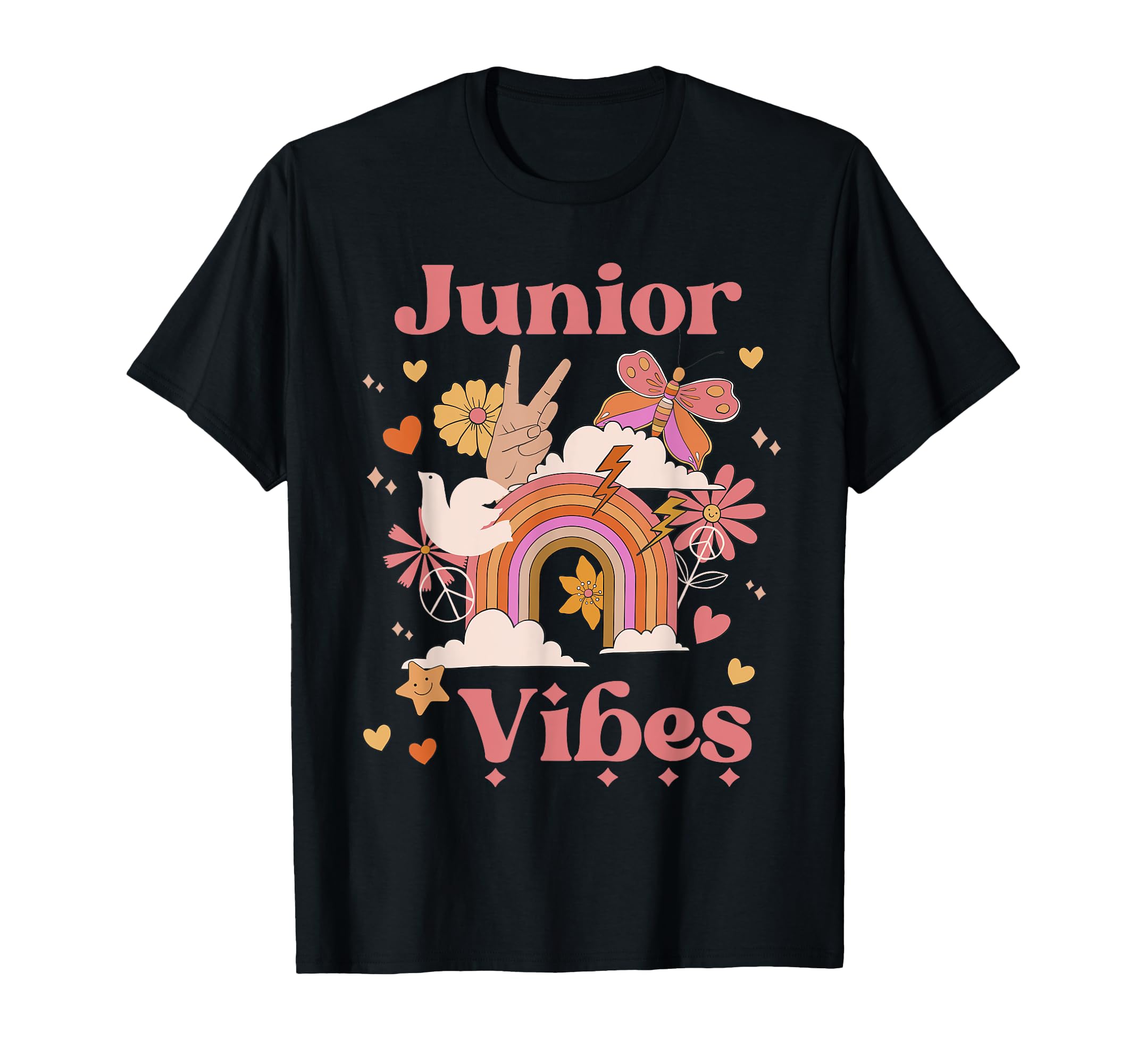 Junior Vibes School Groovy Boho Rainbow T-Shirt - Graphic Print Unisex - T-Shirt, Sweatshirt, Hoodie