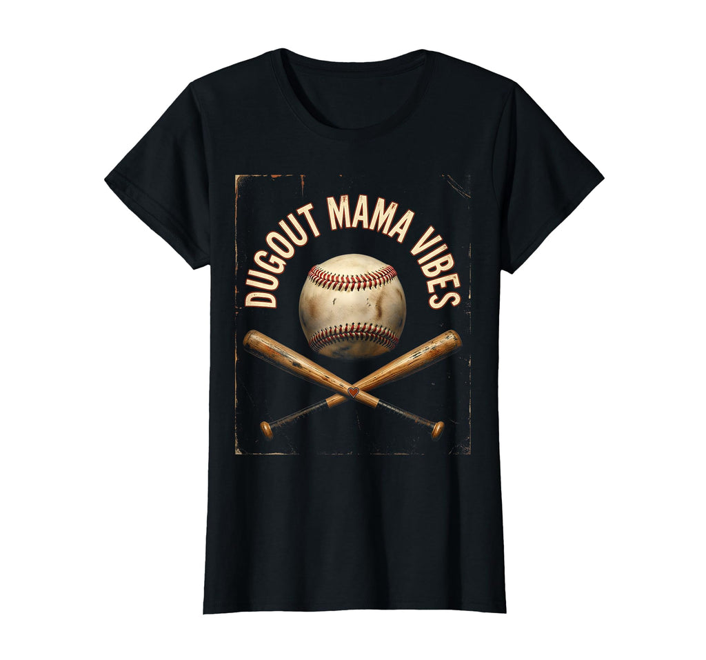 Dugout Mama Vibes Baseball Mom T-Shirt - Aesthetic Graphic for Adults - T-Shirt, Sweatshirt, Hoodie