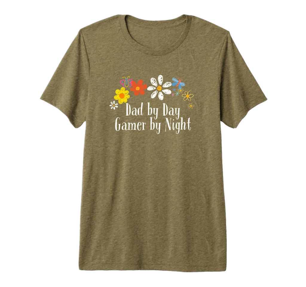 Floral Dad Day Gamer Night Flowers T-Shirt - Casual Everyday Wear Unisex - T-Shirt, Sweatshirt, Hoodie