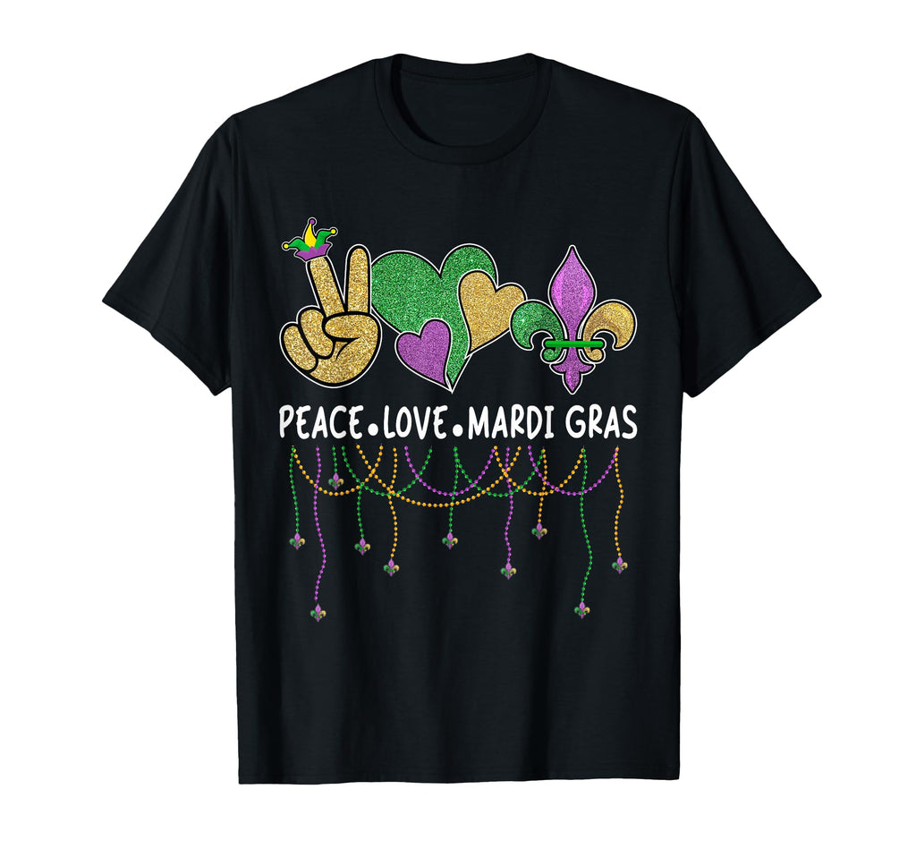 Peace Love Mardi Gras 2026 New Orleans T-Shirt - Unique Graphic Men Women - T-Shirt, Sweatshirt, Hoodie