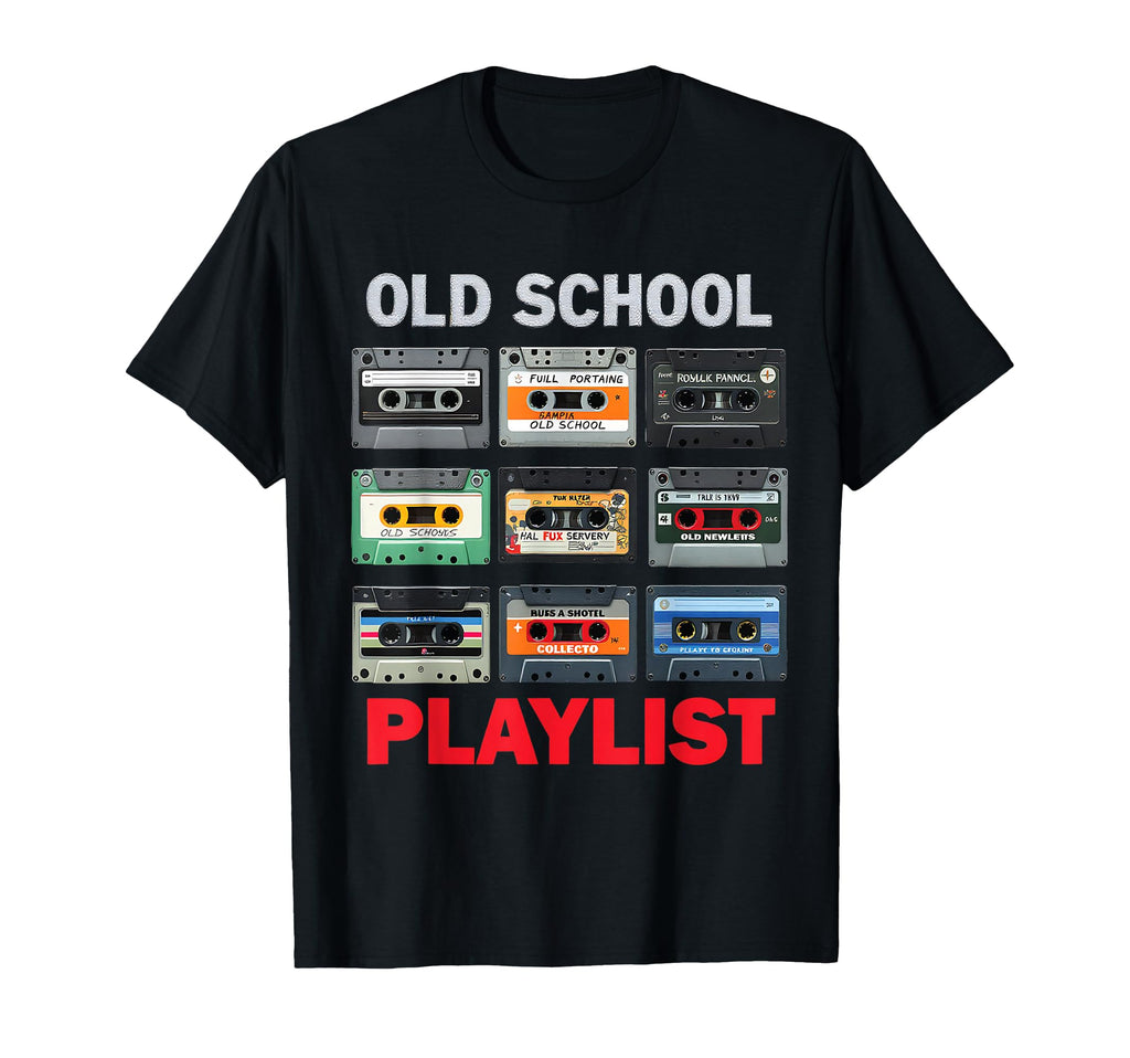 Old School Playlist 80S Cassettes Audio T-Shirt - Custom Art Print Unisex - T-Shirt, Sweatshirt, Hoodie
